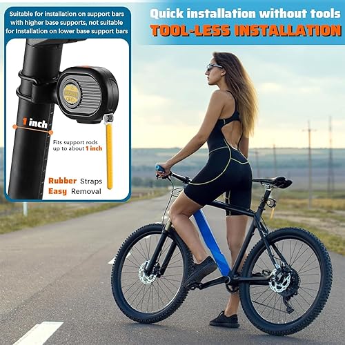 Miniatura 8 de Luz trasera LED para bicicleta, luz de ciclismo de meteoritos - Múltiples modos, recargable por USB, impermeable, adecuada para la mayoría de postes