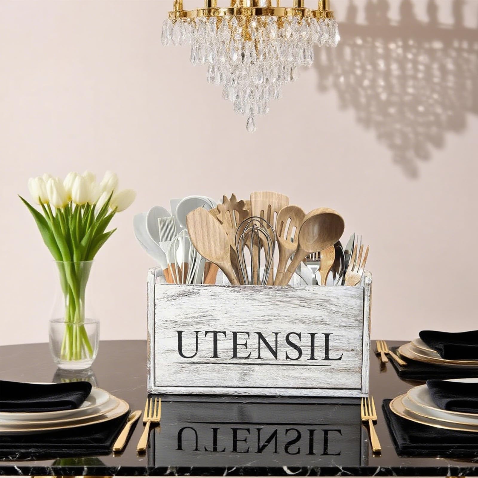 LNOPEVER PORTE USTENSILES Cuisine, 3 Compartiments de Ustensiles de Cuisine EUR 24,85 - FR