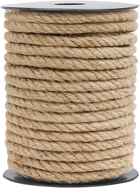 HOMYHOME Jute Rope Natural Jute Twine 10mm Hemp Rope Cord Craft for Packaging Arts,Crafts Decoration Bundling Gardening Home 10 m