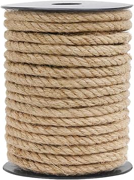 Jute Rope Natural Jute Twine 10 mm Rope Cord Craft for Packaging Arts,Crafts Decoration Bundling Gardening Cat Tree 33 Feet