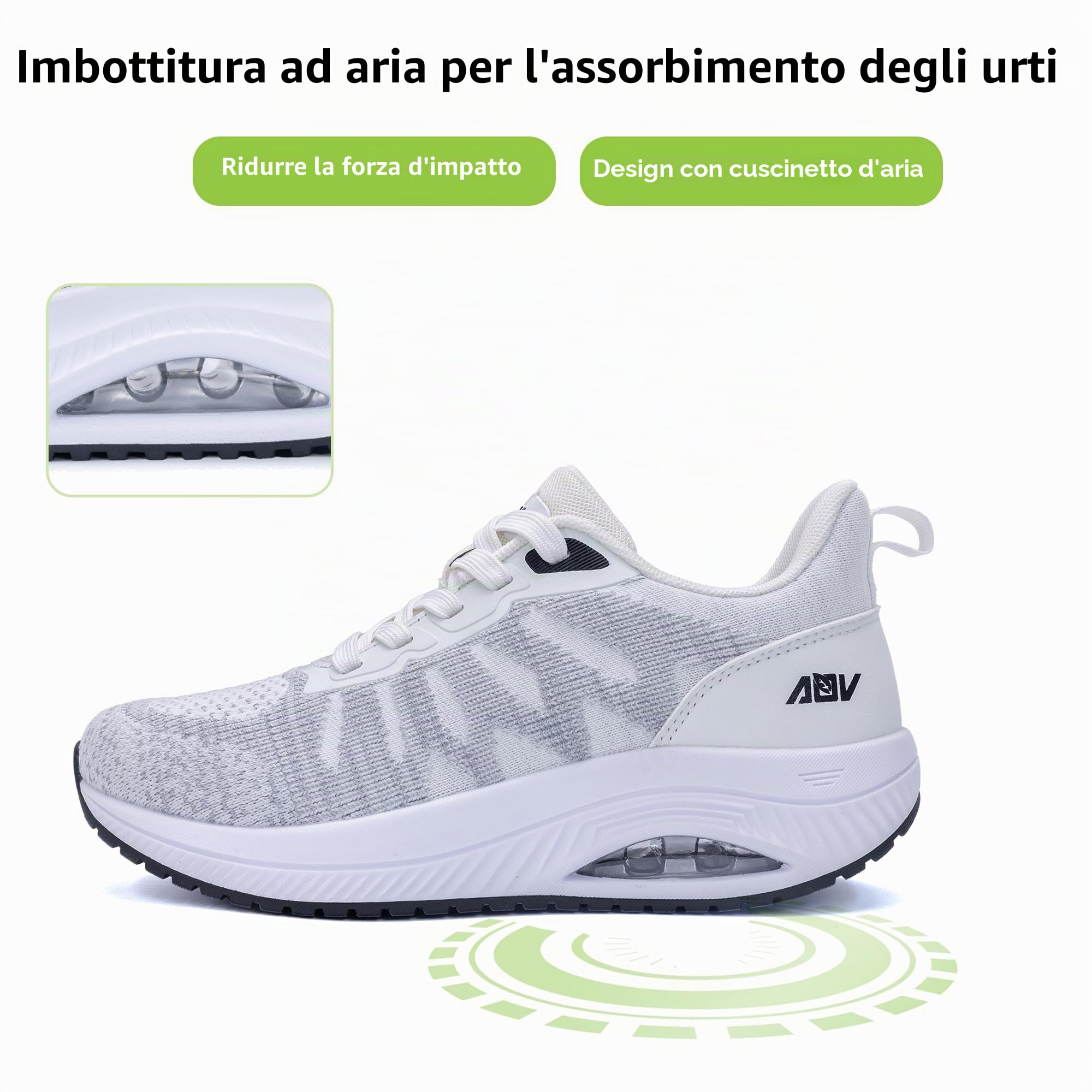 Quseek Scarpe ortopediche da donna, per fascite plantare, sperone calcaneare, scarpe da corsa
