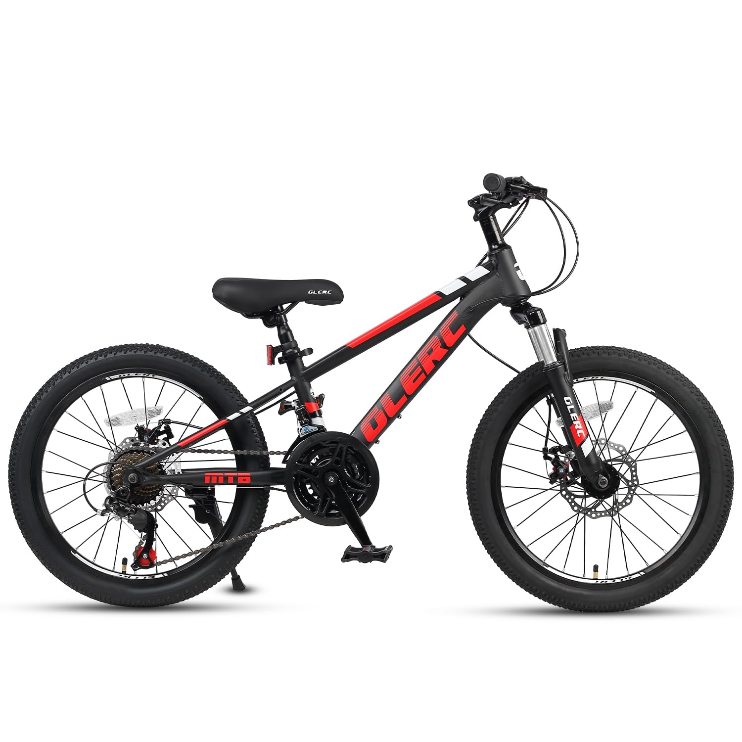 Glerc Skyline 20-24-Zoll Kinder Mountainbike für Jungen Mädchen, Kinderfahrrad für 6-18 Jahre alte Teenager, 21 Speed-Fahrrad mit vorderer Aufhängung & Scheibenbremsen, mehrere Farben