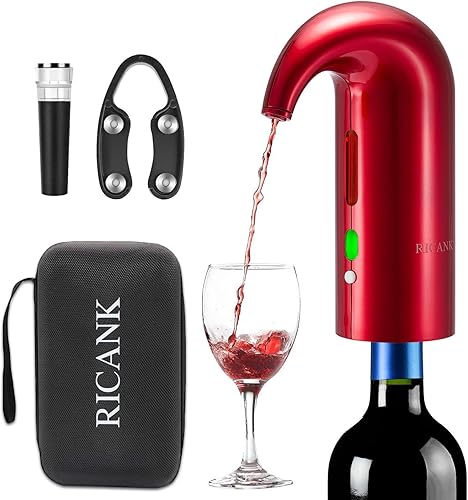 Aireador de vino eléctrico con funda rígida de EVA, decantador de vino portátil de un solo toque y dispensador de oxidante de vino bomba para vino disponible en Yaxa Peru