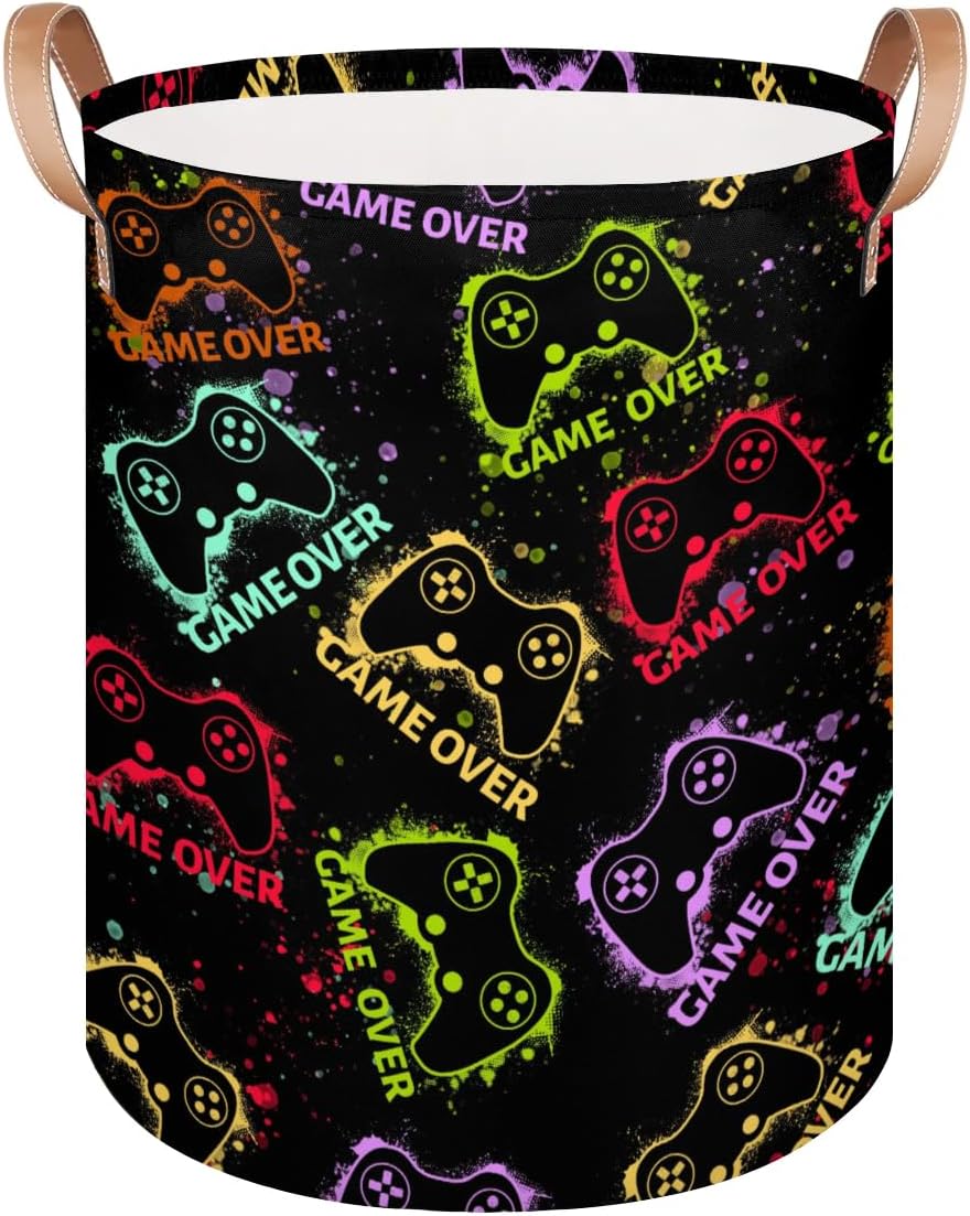 Bright Floral Laundry Basket, Simple Wildflower Laundry Hamper with Handle, Dirty Clothes Hamper for Bedroom Living Room, Baby Hamper for Nursery, Home Decoration