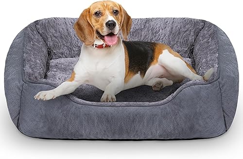 Miniatura 1 de Cama para perros pequeños, lavable, súper suave y duradera, cálida, suave y relajante, con parte inferior antideslizante, color gris, 20 x 19 x 6
