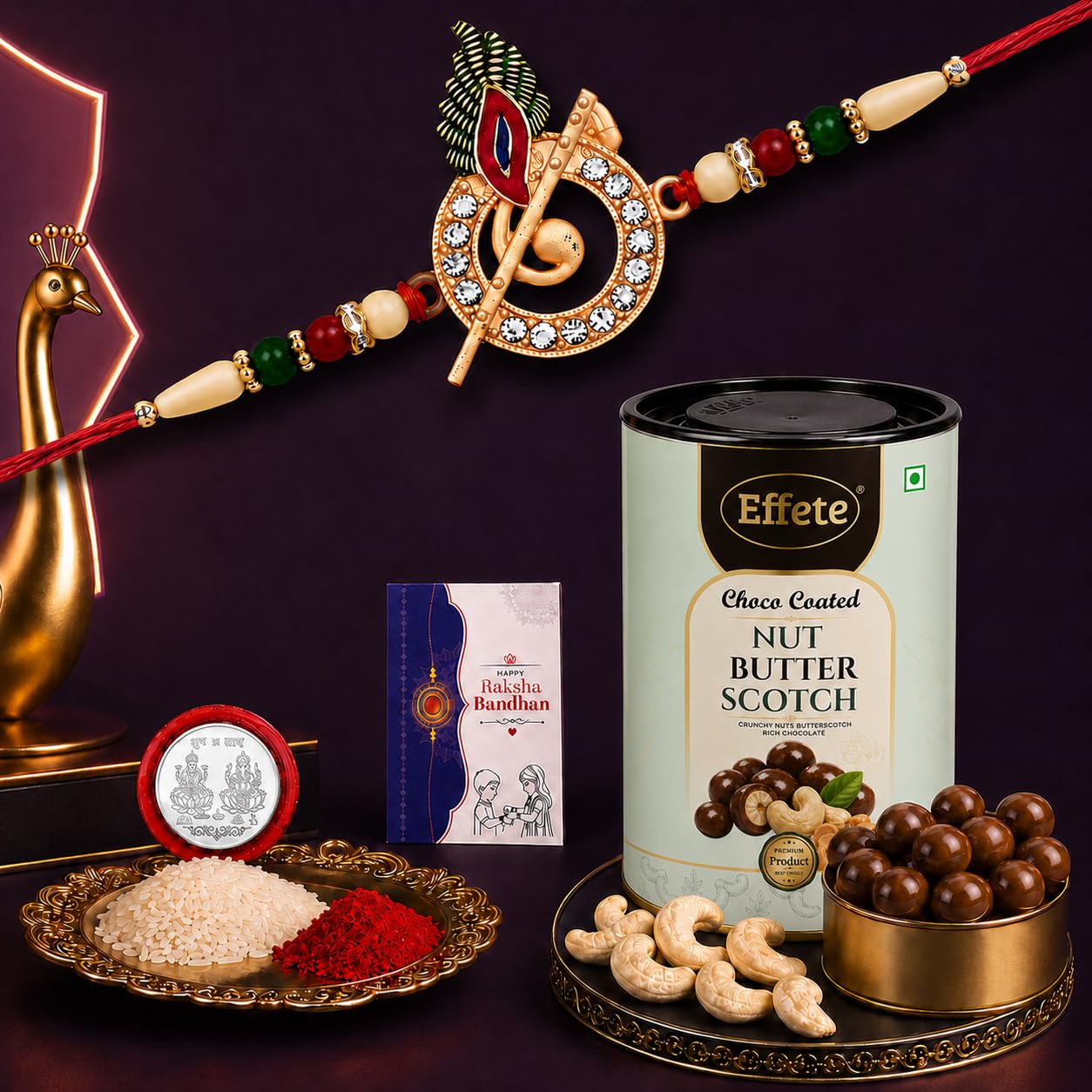 DeoDap Rakhi + Chocolates (K1_703_BS) | Raksha Bandhan Gift for Brother (96gm) | Sweets & Card