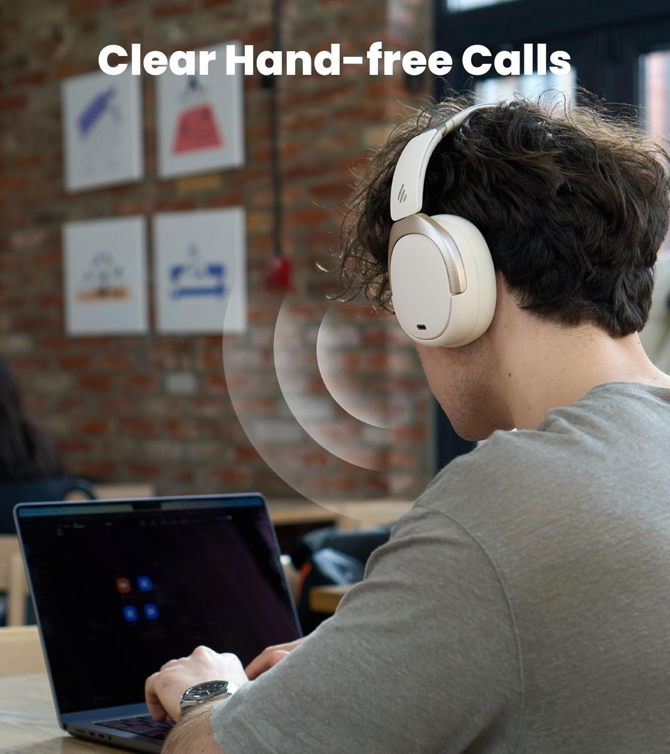 Edifier W80 Over Ear Headphones with -49dB Active Noise Cancelling, LDAC Hi-Res Wired & Wireless, AI Clear Call, Fast Charging, Multipoint Connection, Bluetooth V5.4 - Ivory - Image 4