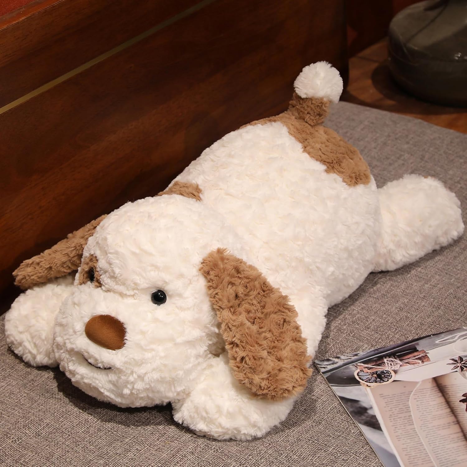 Dog Weighted Stuffed Animal, 5.7 lbs 25.5 inch Weighted Dog Plush Toy Large Dog Stuffed Animals Weighted Puppy Plush Animals Pillow Toy Gifts for Adults & Kids, Brown - Image 7