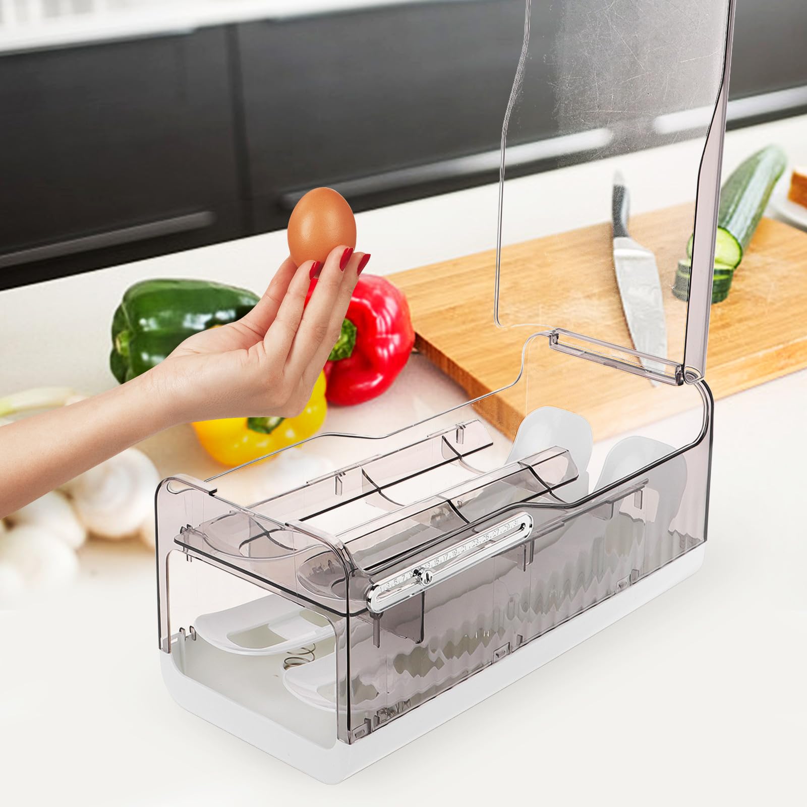 Organizador de Huevos para Refrigerador Material Pp, Diseño que Ahorra Espacio y Maximiza Almacenamiento Nevera
