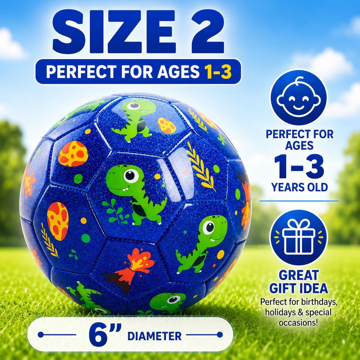 U&C Planet Soccer Ball Size 2, 3, 4 for Toddler Kids & Youth Ages 3-12 | Size 2 3 4 Soccer Ball for Ages 3-8 6-12, Durable PVC Cover for Indoor Outdoor Play & Training
