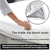 Vista 3 de Funda de edredón, cremallera de 3 lados, Tencel Lyocell, sistema de triple cremallera, más suave, 100% natural, 90 x 90 pulgadas (Queen)