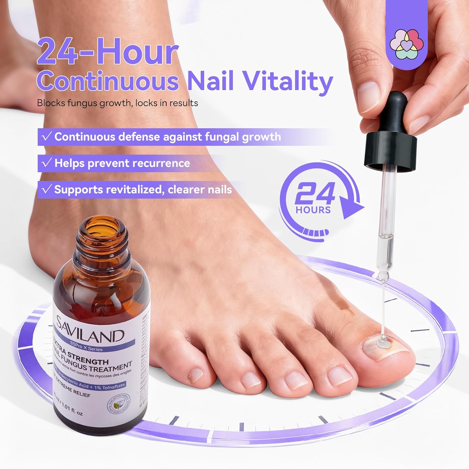 SAVILAND Toenail Fungus Treatment Extra Strength: 2X Extreme Nail Repair for Discolored and Damaged Nails Toenail Softener Yellow Toenail Foot Toe Thick Nail Fungus Treatments Solution,1 fl oz - Image 7
