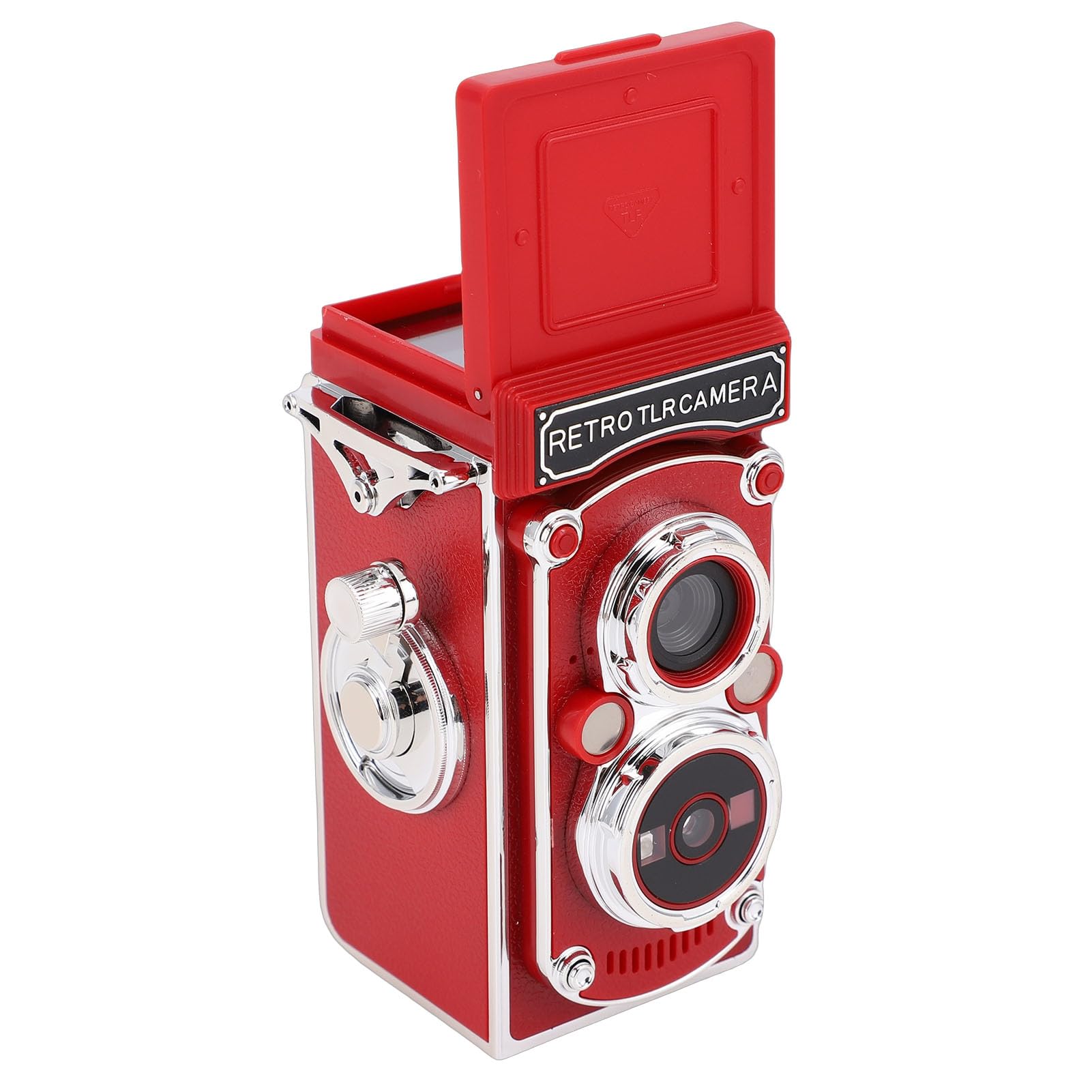 Topiky Cámara Digital Vintage, Cámara Estilo Retro TLR 24M 2.7K Enfoque Automático, Portátil para Grabación Diaria de Viajes (Rojo)