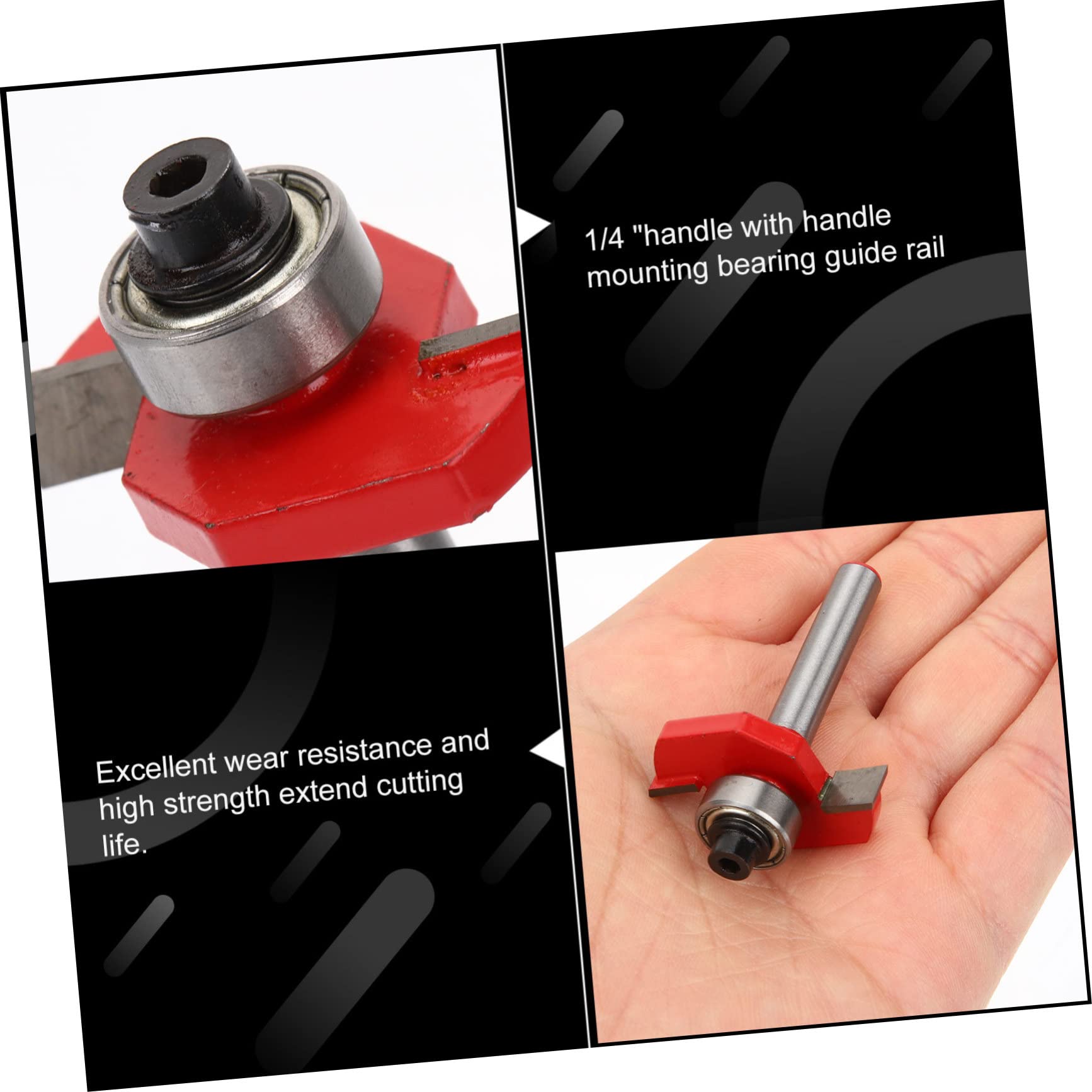 HOMSFOU 5pezzi Bit Scanalatura t Cuscinetto Utensile Per Falegnameria Per Scanalature e Fessure Per Scatole