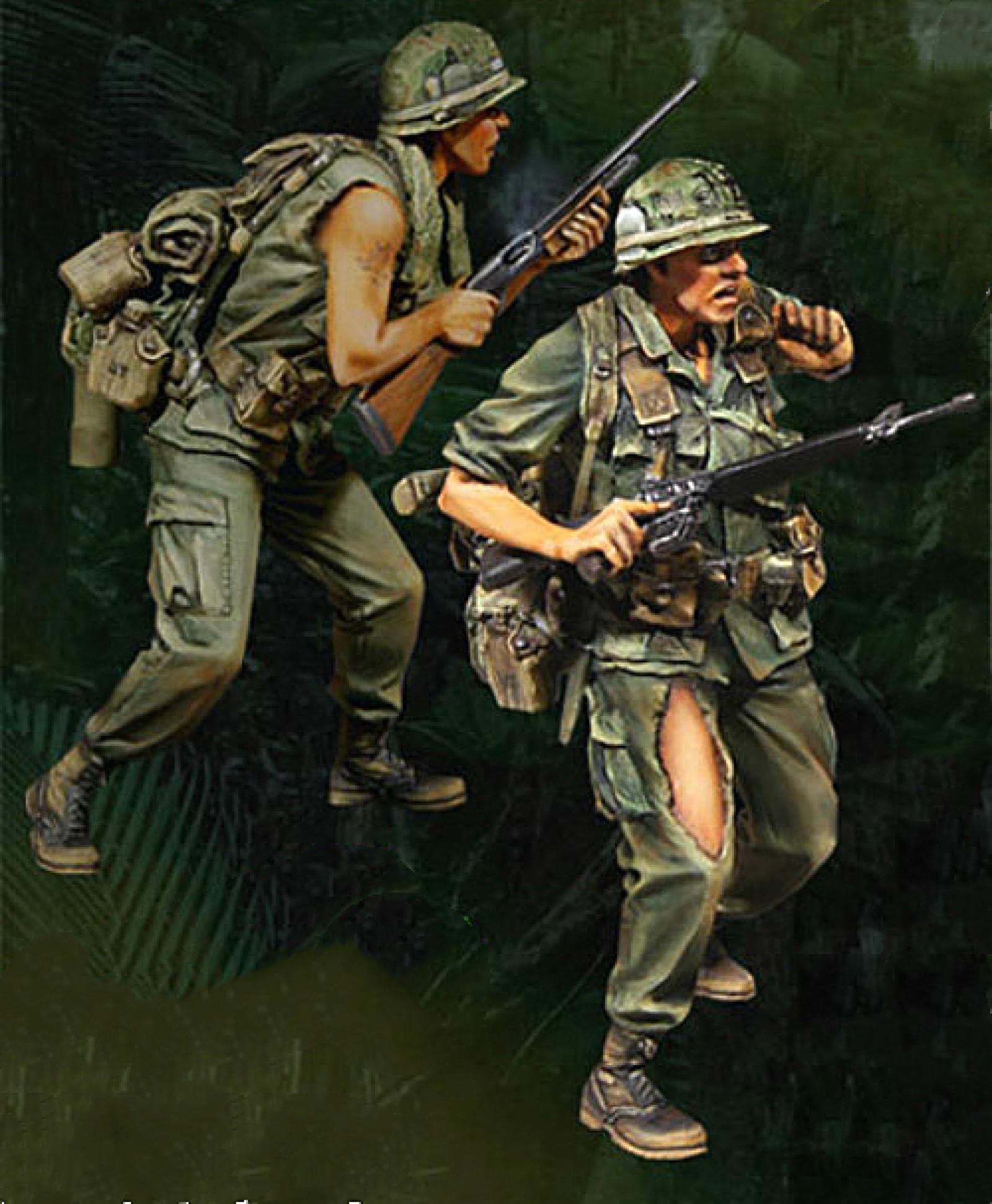 1/35 Vietnam War US Army Combat Resin Soldier Model Kit (2 Persons)/Unassembled and Unpainted Miniature Kit/XH-5923 Goodmoel