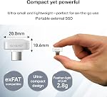 SUNEAST Portable SSD Nano 512GB – Ultra-Compact USB-C 3.2, External Solid State Drive Flash Drive | Read 450 MB/s, Write 400 MB/s | exFAT | 2.8 g | Works with iOS, Windows, macOS, Linux, Android | Read 450 MB/s, Write 400 MB/s, Ultra-Compact USB-C 3.