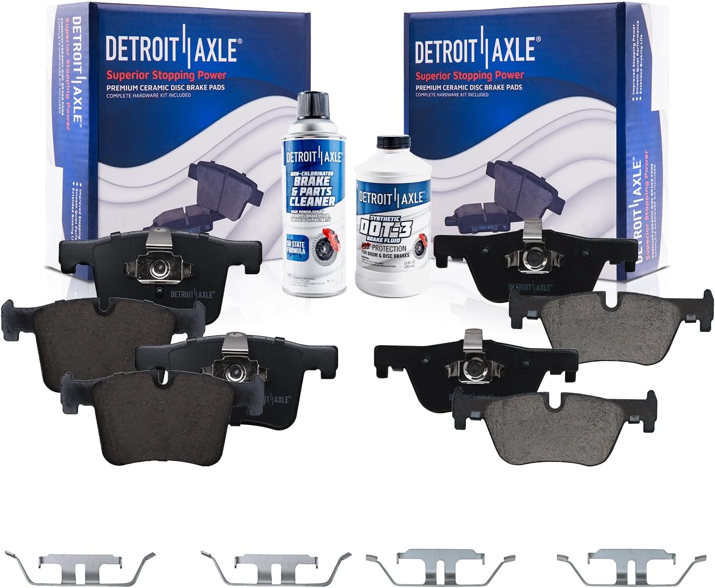 Detroit Axle - Brake Pads for BMW 228i 230i 328i 330i GT xDrive 428i 430i Gran Coupe, 4 Ceramic Brakes Pads Front and Rear Replacement