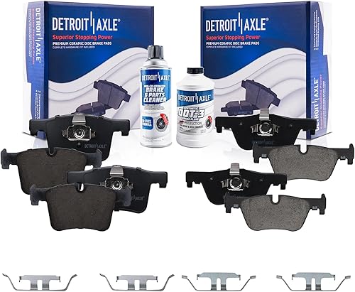 Miniatura 23 de Detroit Axle - Pastillas de freno para Ford Escape Focus Transit Connect Mazda 3 Sport 5 Volvo C30 S40 V50, 4 pastillas de freno de cerámica