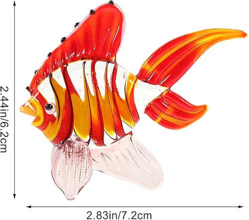 Miniatura 5 de 1 figura de cristal de pescado soplado a mano animal marino tropical escultura de peces decoración artística pisapapeles colección estatua para