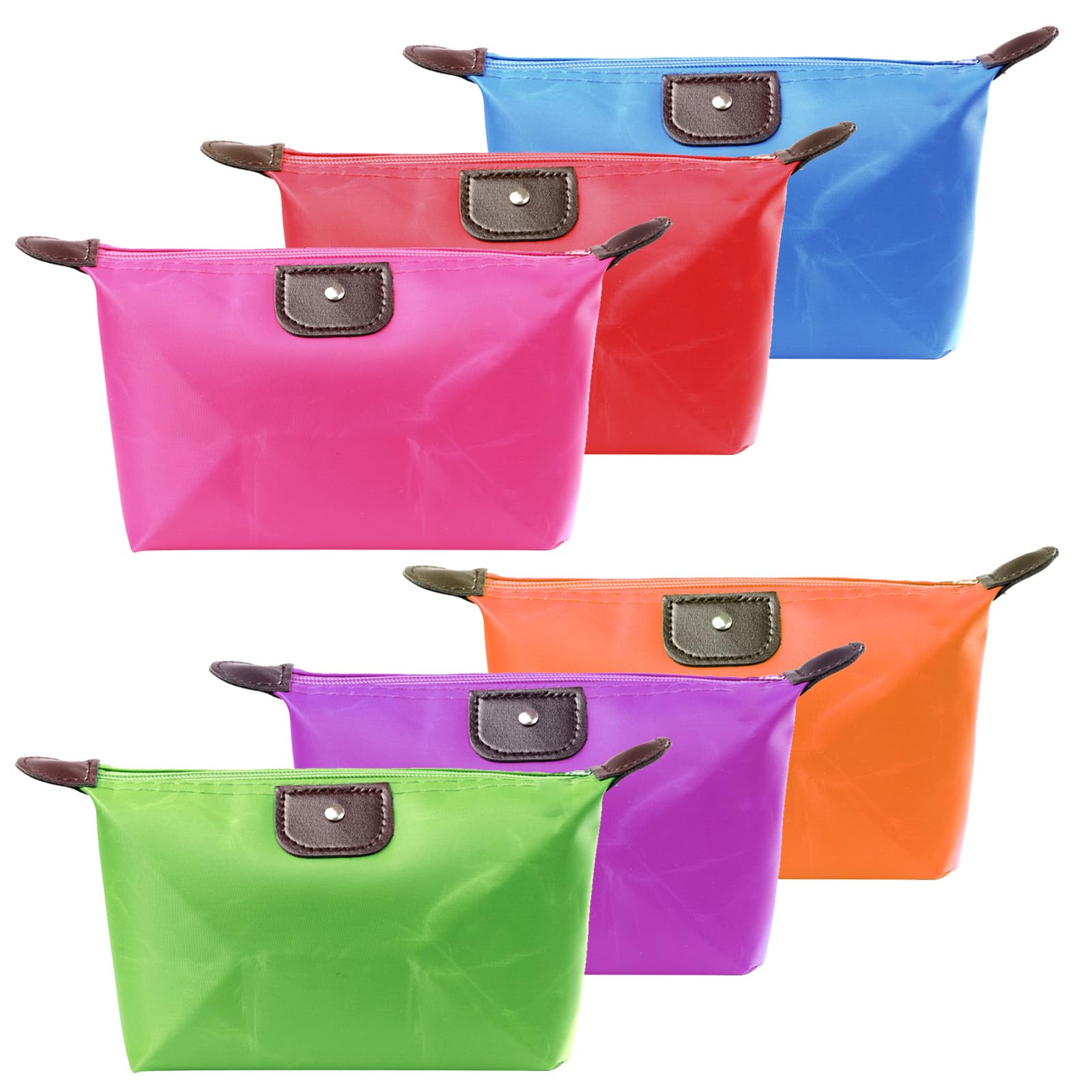 JJYHEHOT 6pcs Neceser de Maquillaje Viaje Pequeño Bolsos de Cosméticos Impermeable Bolsa de Aseo con Cremallera, Tocador de Viaje Portátil para Mujer (6 Colores)