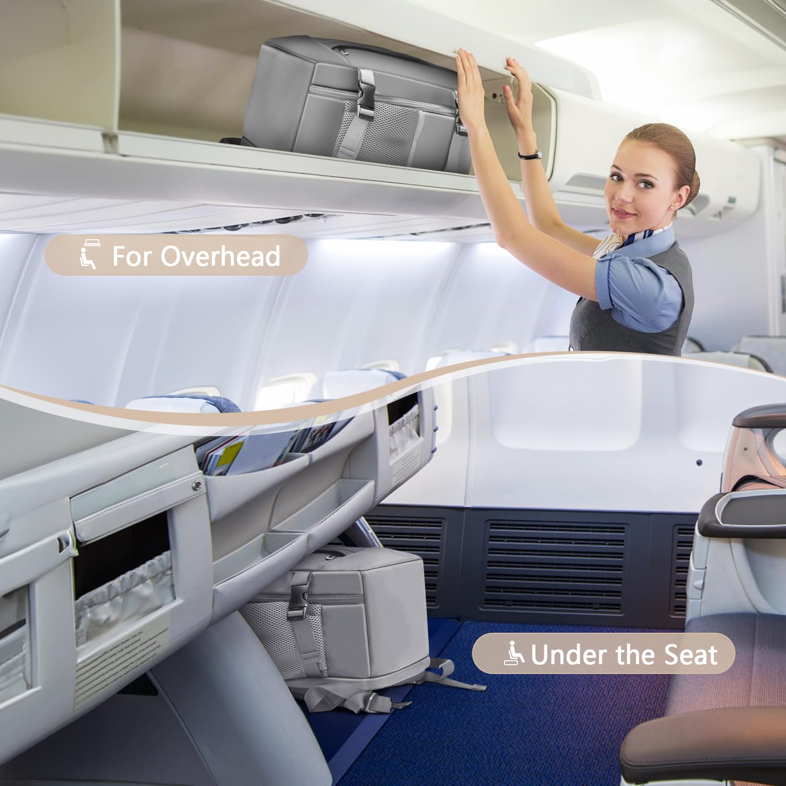 KIRFEIHT Zaino da Viaggio 40x20x25 per Ryanair Bagaglio a Mano Aereo Piccolo - Zaini Universali per Uomo e Donna, Piccola Borsa da Viaggio da Cabina, Zaini da Scuola e da Lavoro (Grigio)