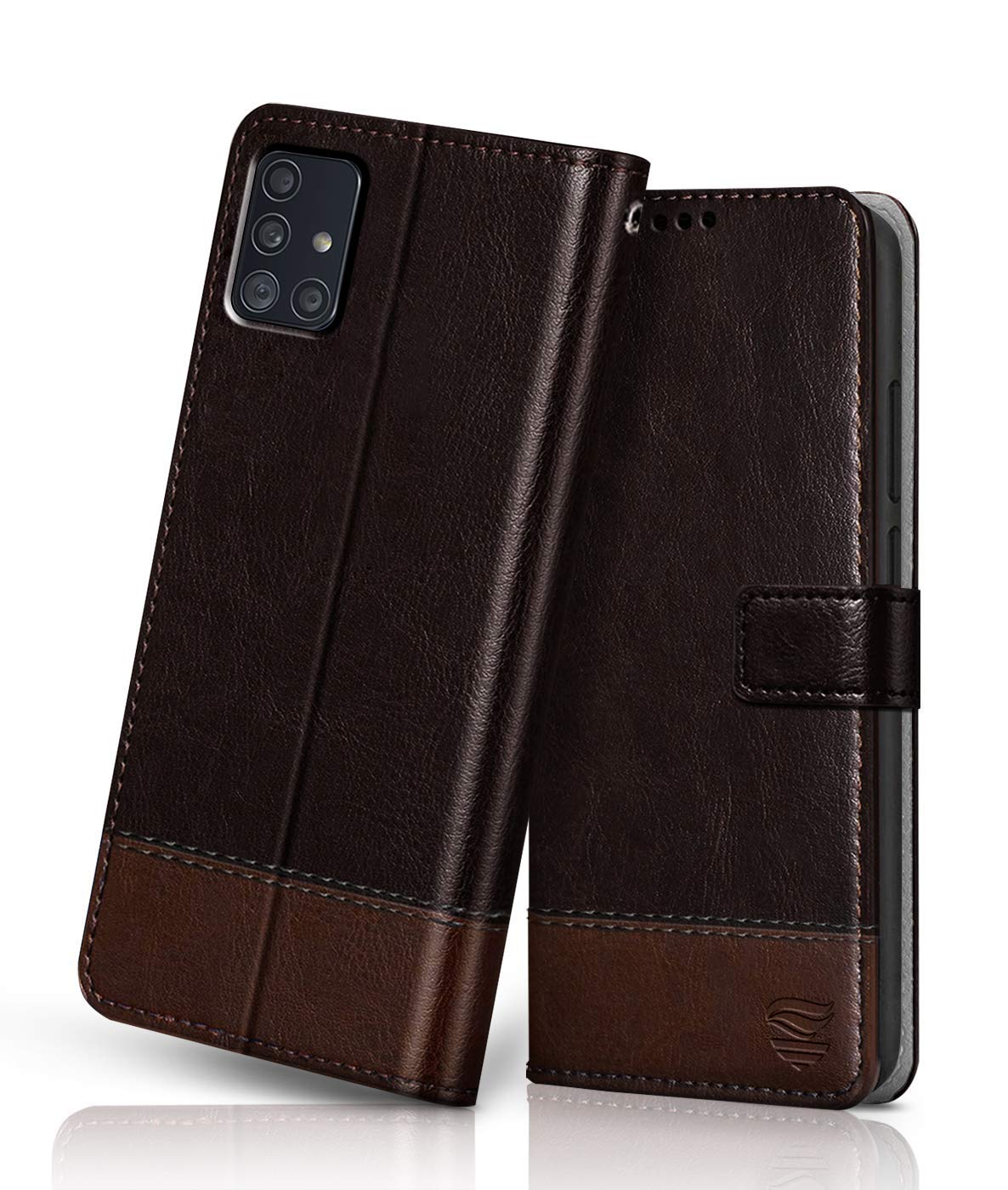 FLIPPED Vegan Leather Flip Case Back Cover for Samsung Galaxy M31s (Flexible, Shock Proof | Hand Stitched Leather Finish | Card Pockets Wallet & Stand | Coffee with Brown) (B08KF3PNR6) Amazon Price History, Amazon Price Tracker