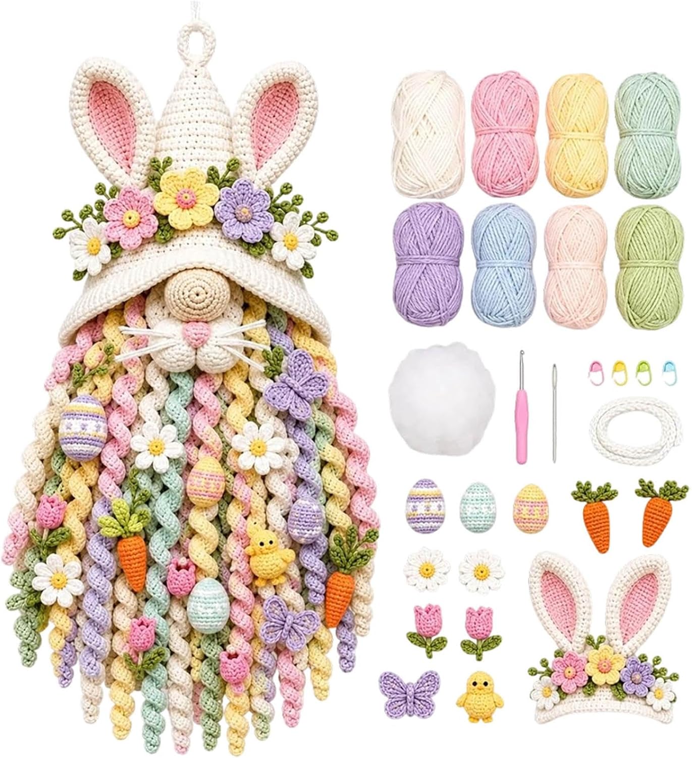 DIY Seasonal 3D Crochet Door Hanger Kit Collection Handmade Wall Hanging, D