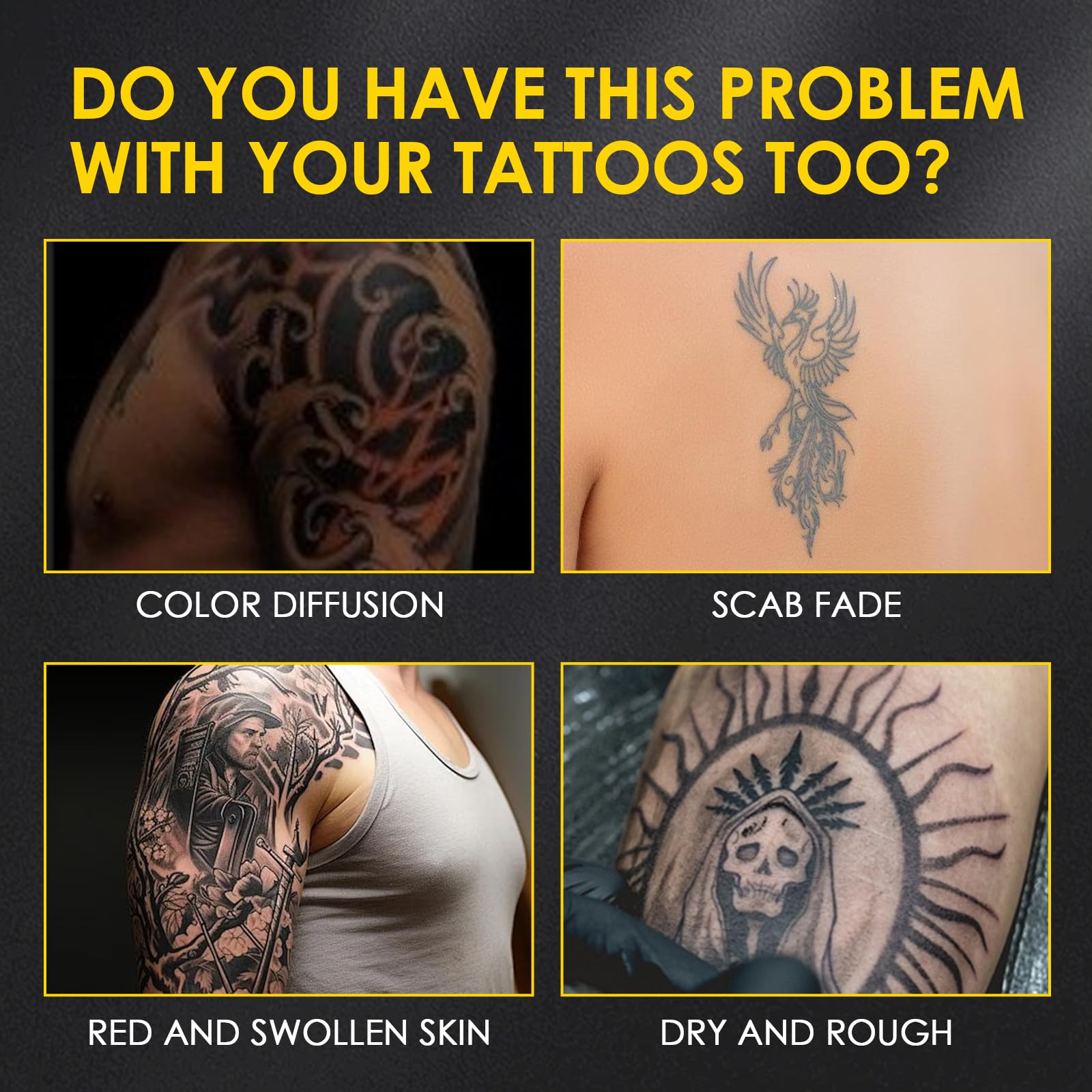 100ml Crema para Tatuajes, Tattoo Crema Cuidado, Repara la Piel Post Tattoo, Hidrata y Iluminador del Color los Tatuajes, Cuidado de la Piel Dañada, Preserva la Belleza del Tatuaje,Negro