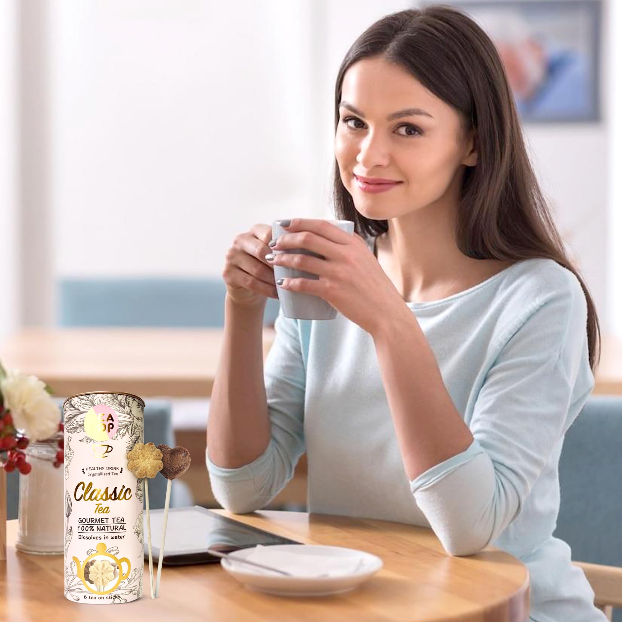 TEA On-A-Stick | boîte-cadeau assortie de délicieux thé gastronomique cristallisé dans un pop | fabriqué à partir de plan, de fruits et d'herbes | se dissout entièrement dans l'eau