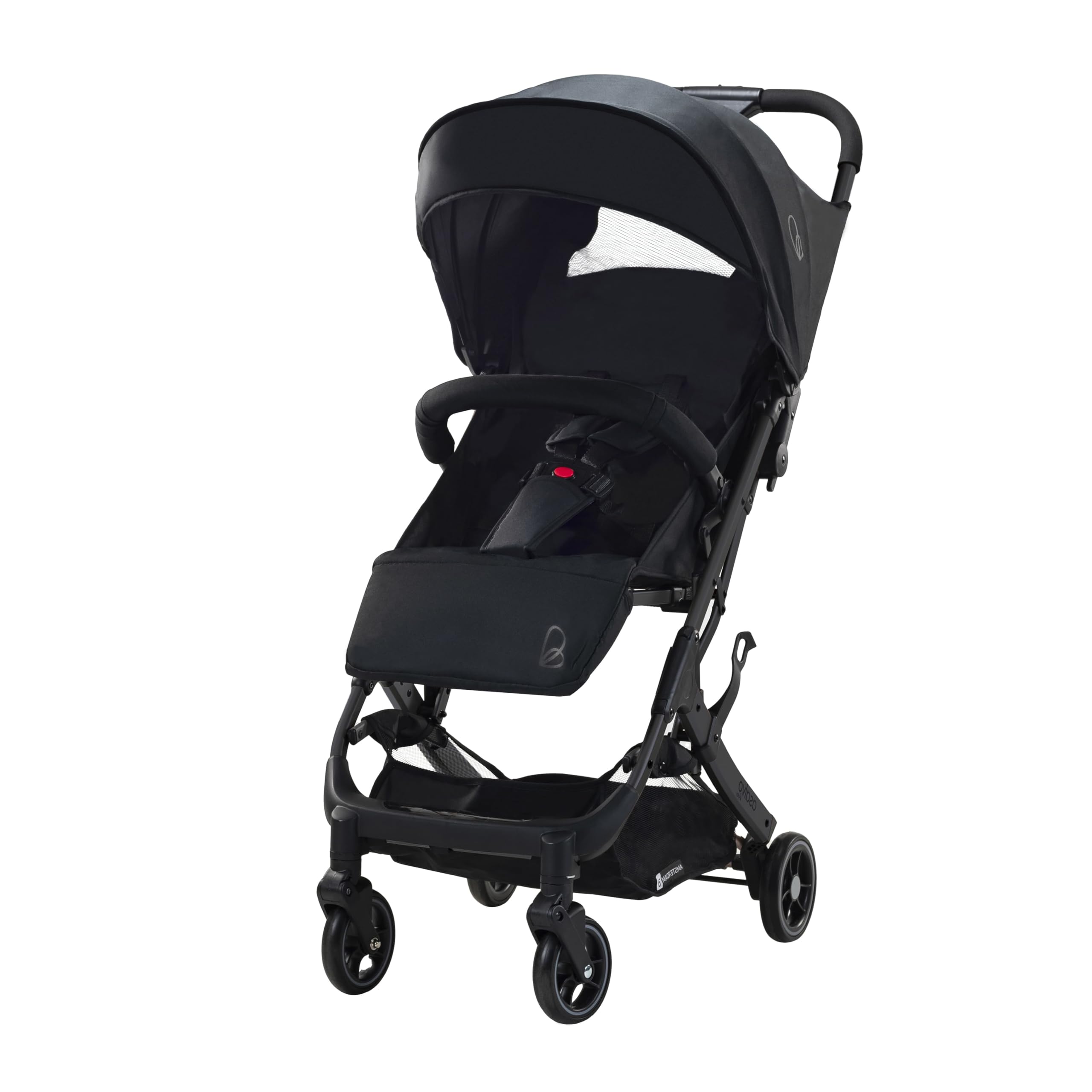 Asalvo AMSTERDAM Silla paseo, Cabina, Carrito bebé, Carro para bebés, Ultraligera, Confortable, Capota Ajustable, Manejable, Plegado con una mano, Asa Trolley, Desde 6 Meses, Carga Máx 23 kg, Negro
