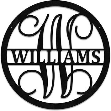 Circle Metal Monogram, Custom Name Sign, Family Name, Metal Wall art, front door wreath, Housewarming Gift, Custom Last Name Sign, Letter Decor