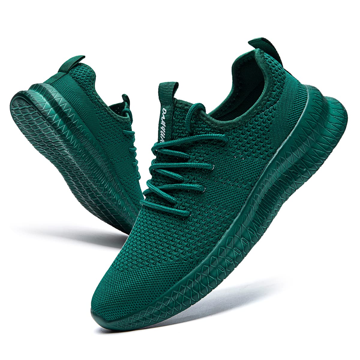 CAIQDM Schuhe Herren Laufschuhe Sneaker Outdoor Sportschuhe Turnschuhe Männer Joggingschuhe Atmungsaktiv Running Shoes Men Walking Schuhe Freizeitschuhe Fitness Schuhe Dunkelgrün 48 EU
