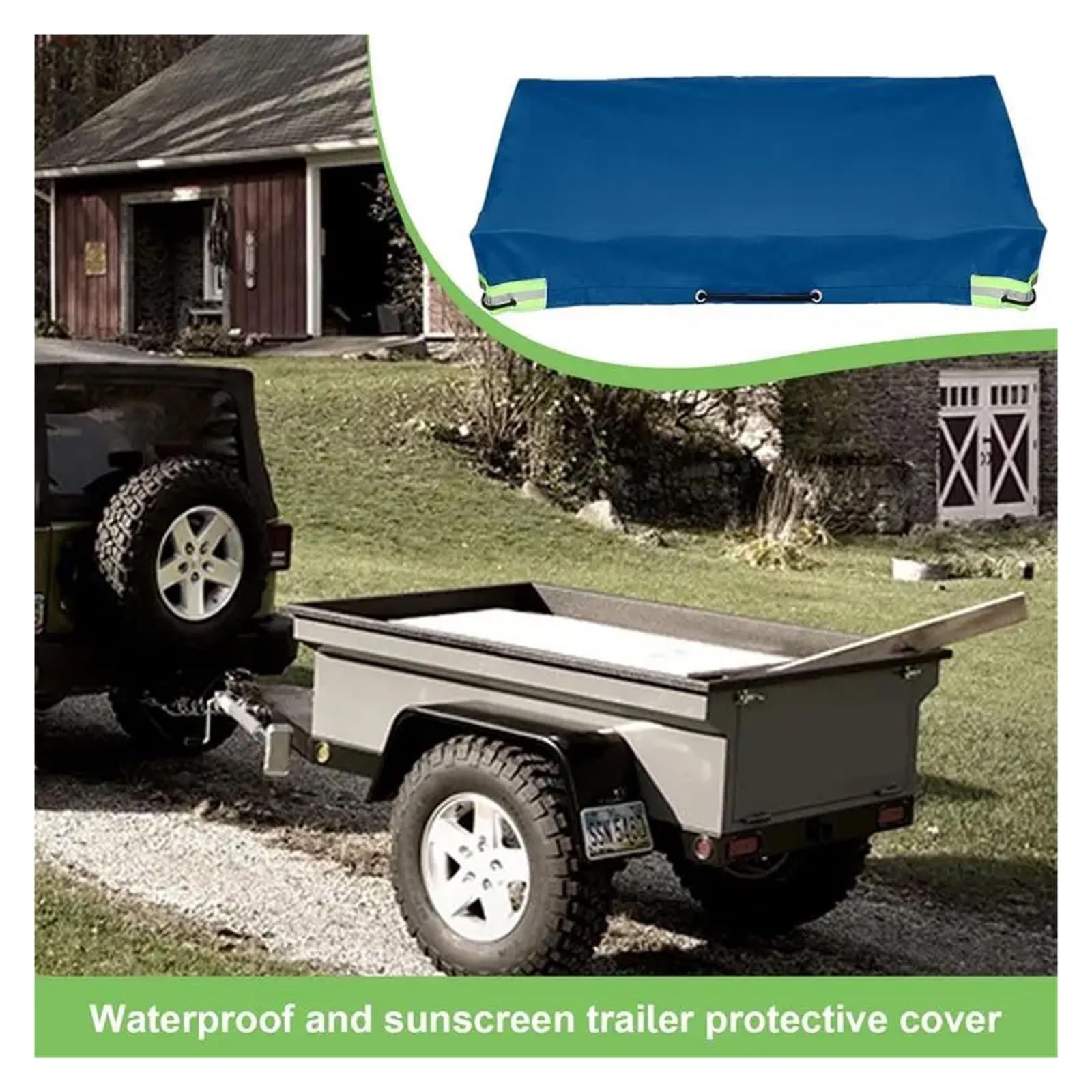 Fundas De Remolque Cubierta for remolque, lona for acampar RV, impermeable, resistente a la intemperie, cubierta for remolque de viaje for RV, remolque de transporte y otros vehículos Remolque Funda(B