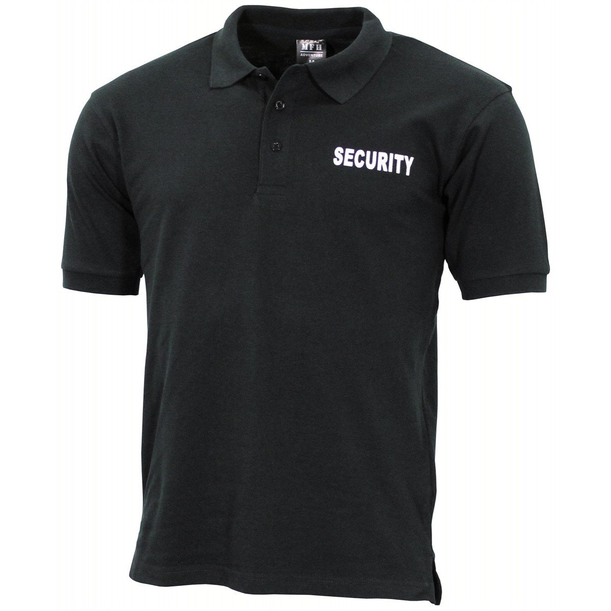 Mfh Men's Black Polo Shirt With Security Print Size Xxl