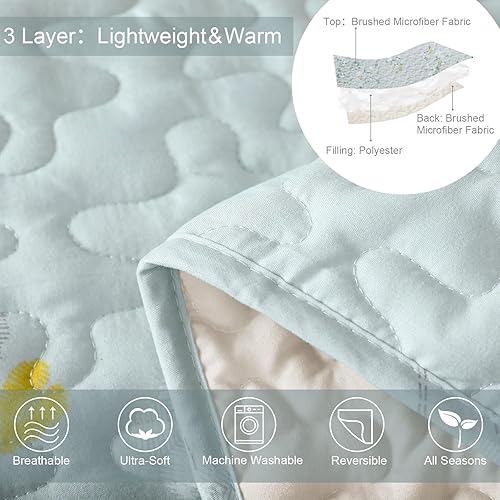 Miniatura 3 de Exclusivo mezcla - juego de edredón para todas las estaciones de microfibra, tamaño king, 3 piezas patrón de flores, juego de colcha y ropa de cama