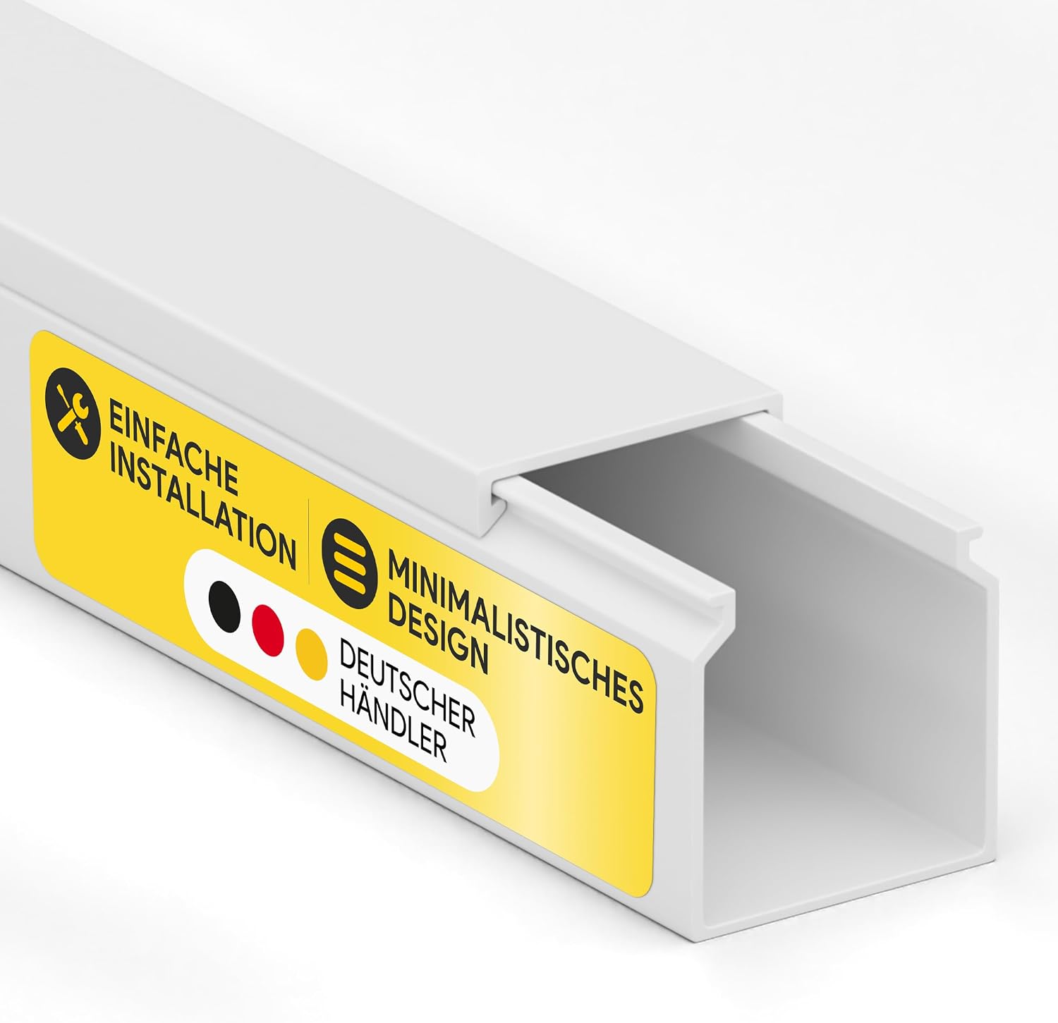 Kabelkanal 2m 10x10mm selbstklebend Kunststoff PVC weiß eckig Kabellleiste Kabelkanal 2m 10x10mm selbstklebend Kunststoff PVC weiß eckig Kabellleiste