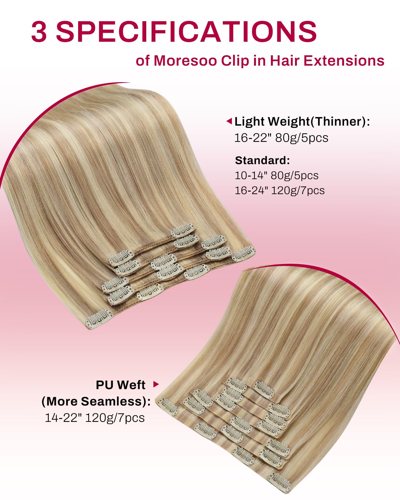 Moresoo Hair Extensions Clip in Real Hair Dark Brown Invisible Full Head Clip in Human Hair Extensions Brunette Shoulder-length Short Remy Hair 12 Inch 5 Pieces/80g #2 — view 167