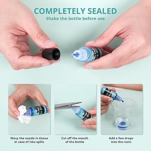 Miniatura 7 de Resiners Tinte de resina epoxi  Pasta de pigmento de resina de 20 colores, resina UV translúcida líquida colorante concentrado para hacer velas,