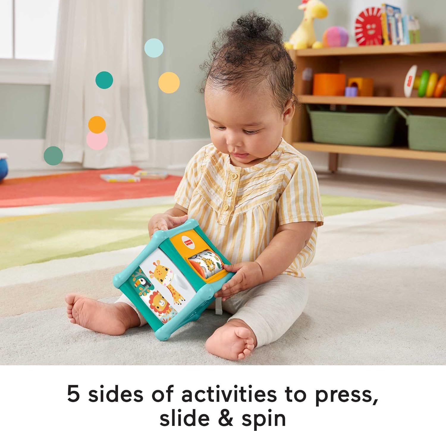 Fisher-Price Baby Toys Set With Fine Motor Toy, Stacking Cups & Push Car, Sit & Crawl Gift Set