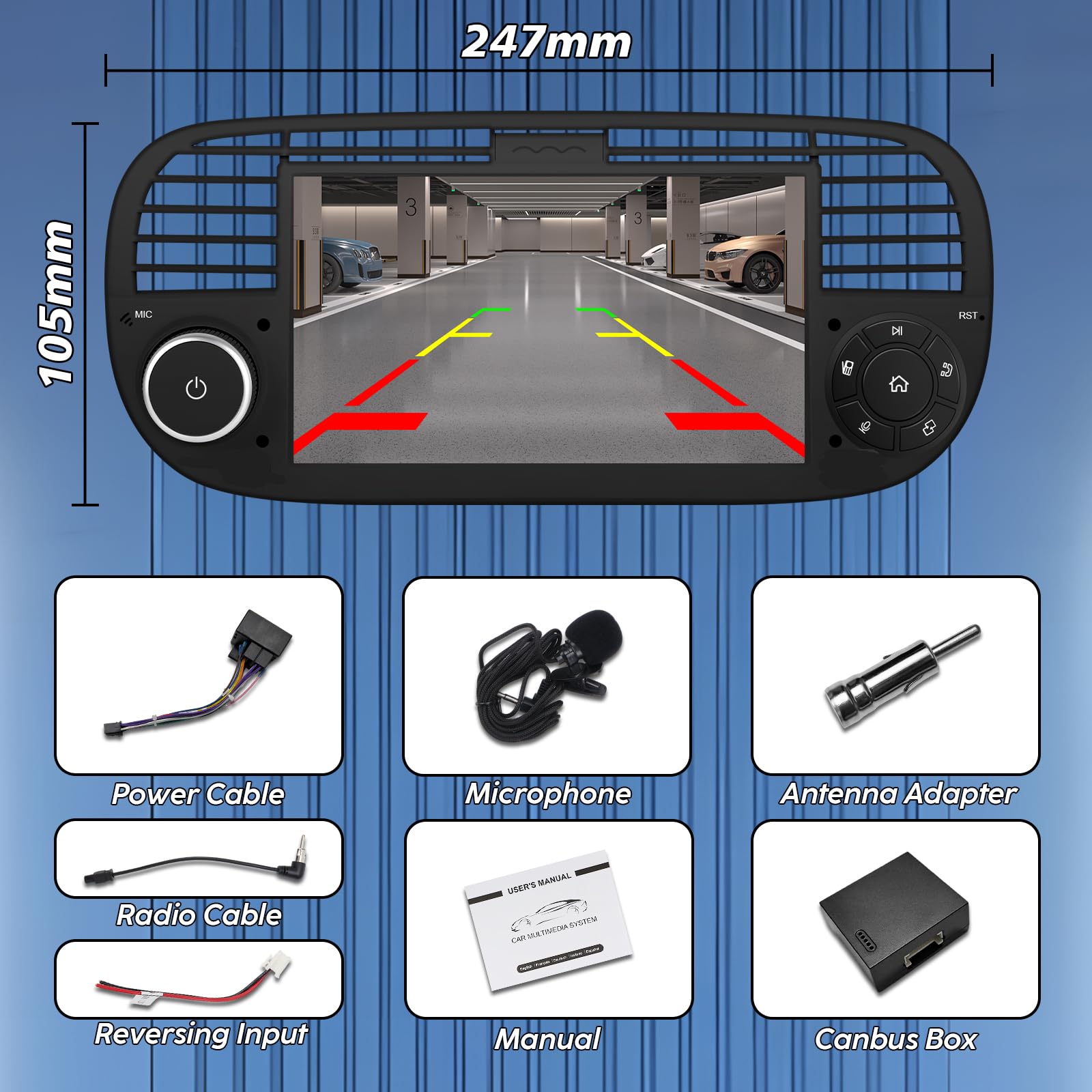 Autoradio Linux, avvio 3-5s compatibile con Fiat 500 2007-2015