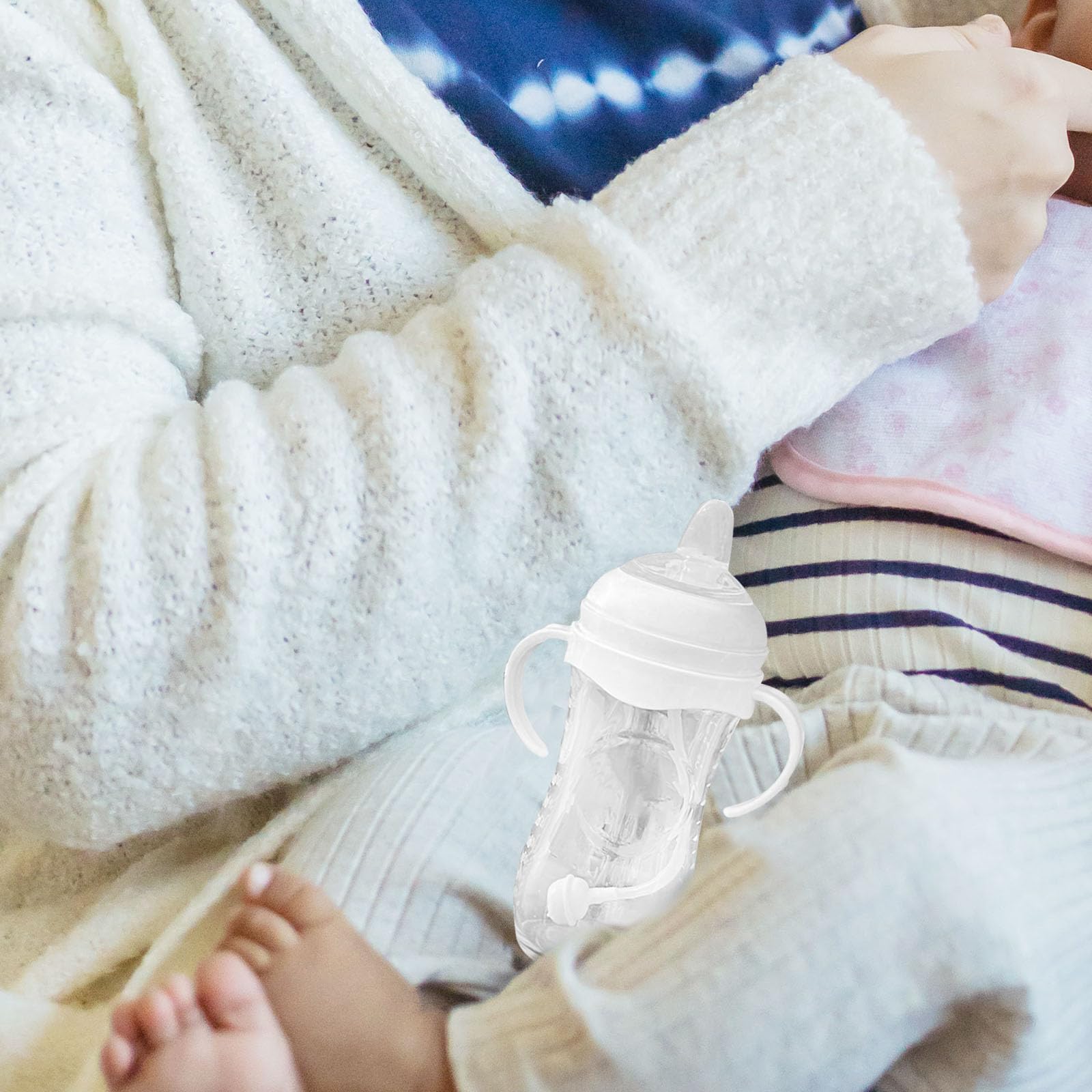 Flaschengriff-Halter für Avent Natural Weithals-Standard PP Kunststoff-Baby-Babyflasche, 2 Rot, 2 Blau, 1 Weiß (5 Stück)