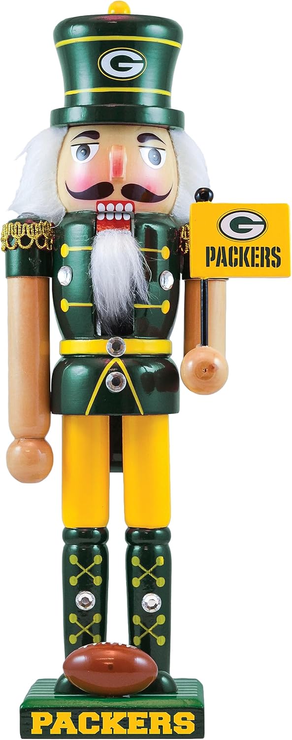 Masterpieces Game Day - NFL Green Bay Packers - Team Painted Wood Nutcracker