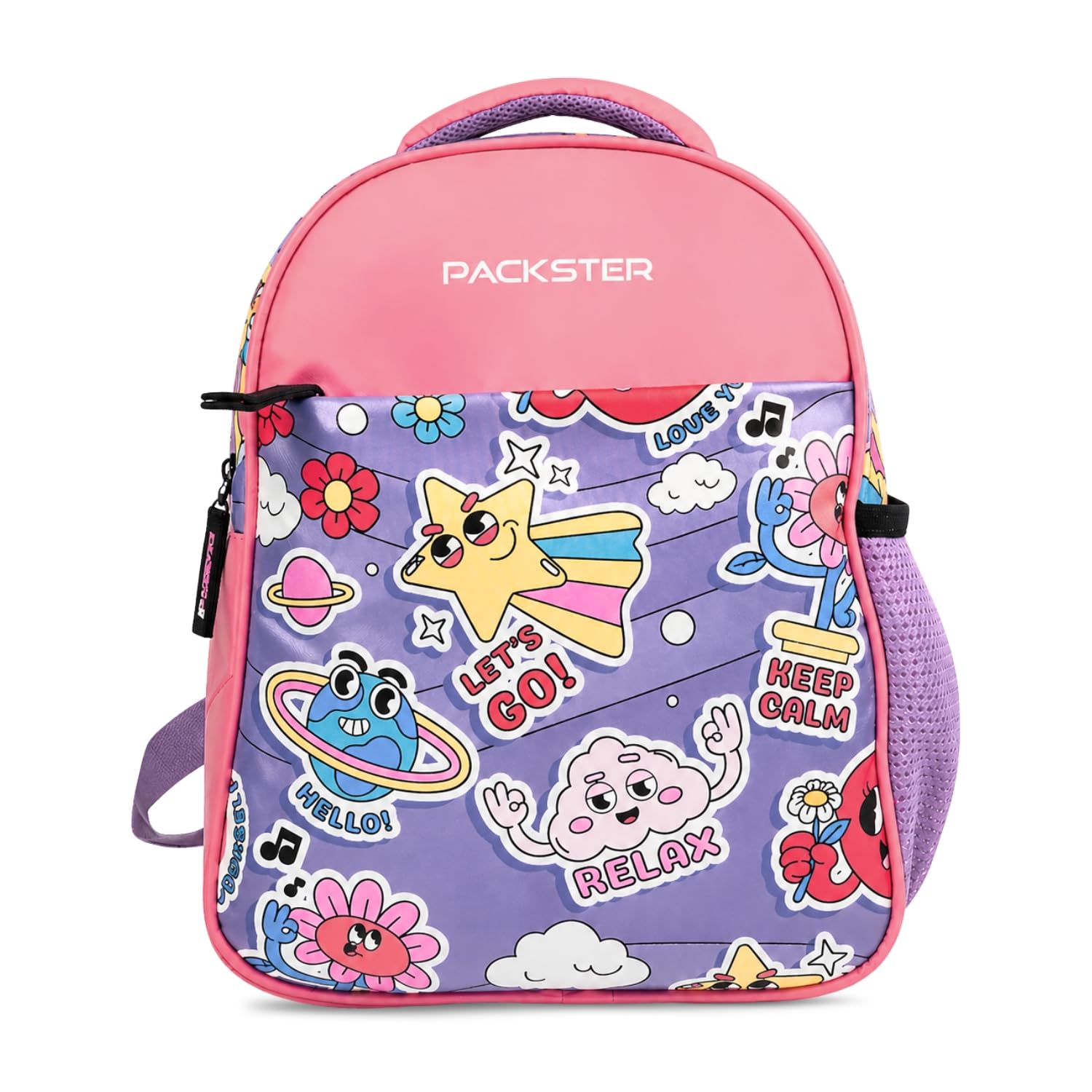Relax Lavender 9L Kids School Bags for 2-5 Years | Toddler Backpack for Nursery, LKG & UKG | Water-Resistant Black Bag with Padded Back, Bottle Holder & Adjustable Straps-image-20