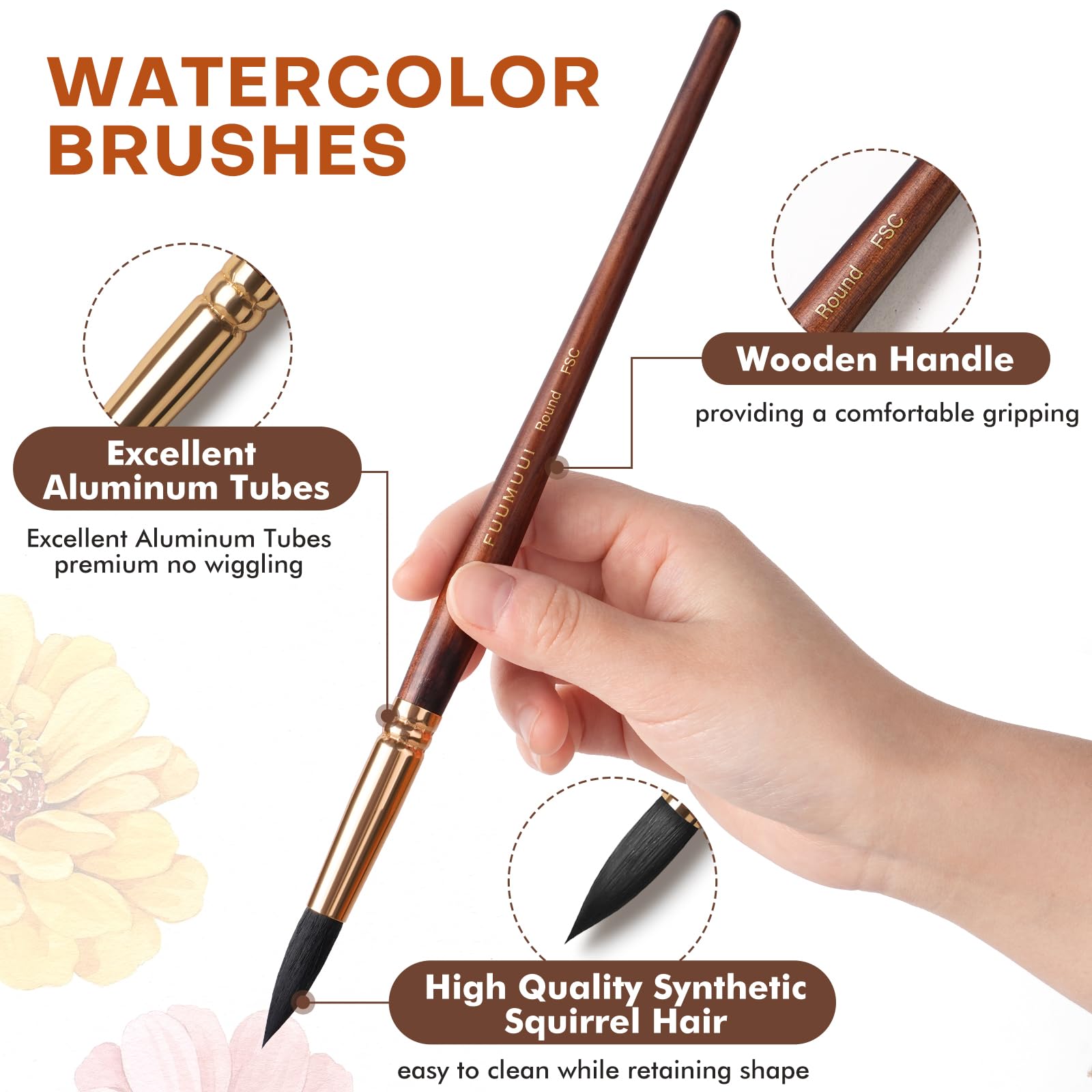 Fuumuui Watercolor Brush Set - 10 Pcs -4