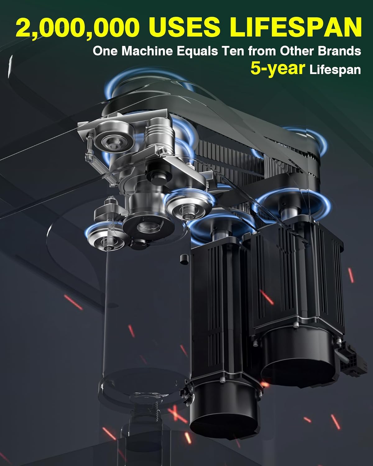 WantJoin Can Sealer Machine - 2 Million Seals Full Automatic Can Sealing Machine Commercial Can Seamer for 55mm Aluminum Caps w/ 330/500/650ML Cup Holder of Height 40-180mm Plastic Aluminum Cans - Image 3