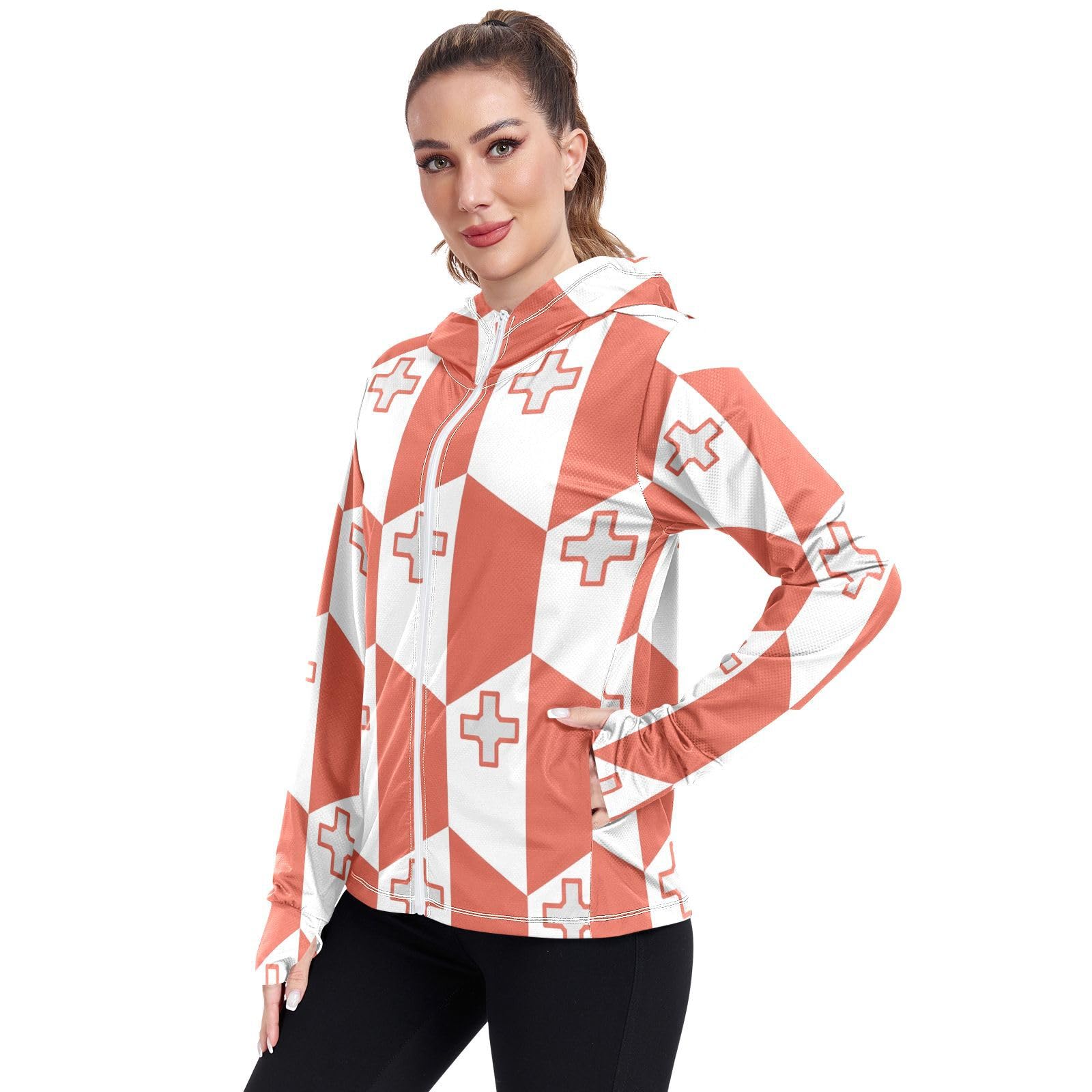 Malta Flag Women's UPF 50+ Sun Protection Hoodie Jacket Lightweight Long Sleeve Sun Shirt with Pocket Multicoloured