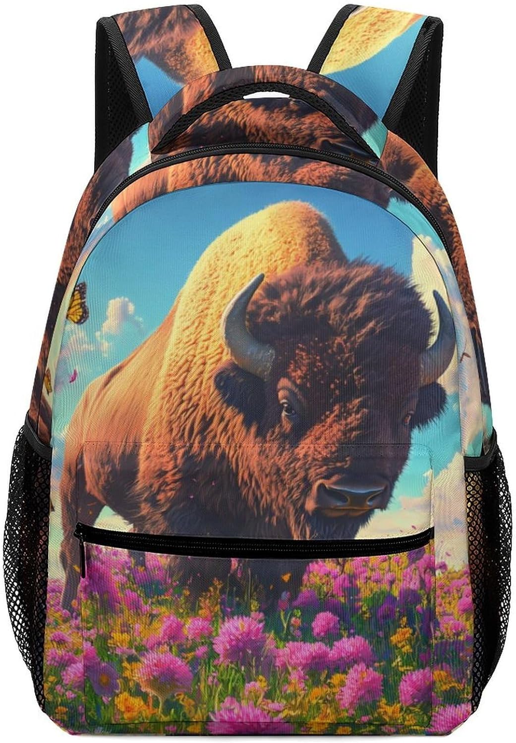 Buffalo Bison Field Laptop Backpack Lightweight Travel Daypack Shoulder Bag for Men Women