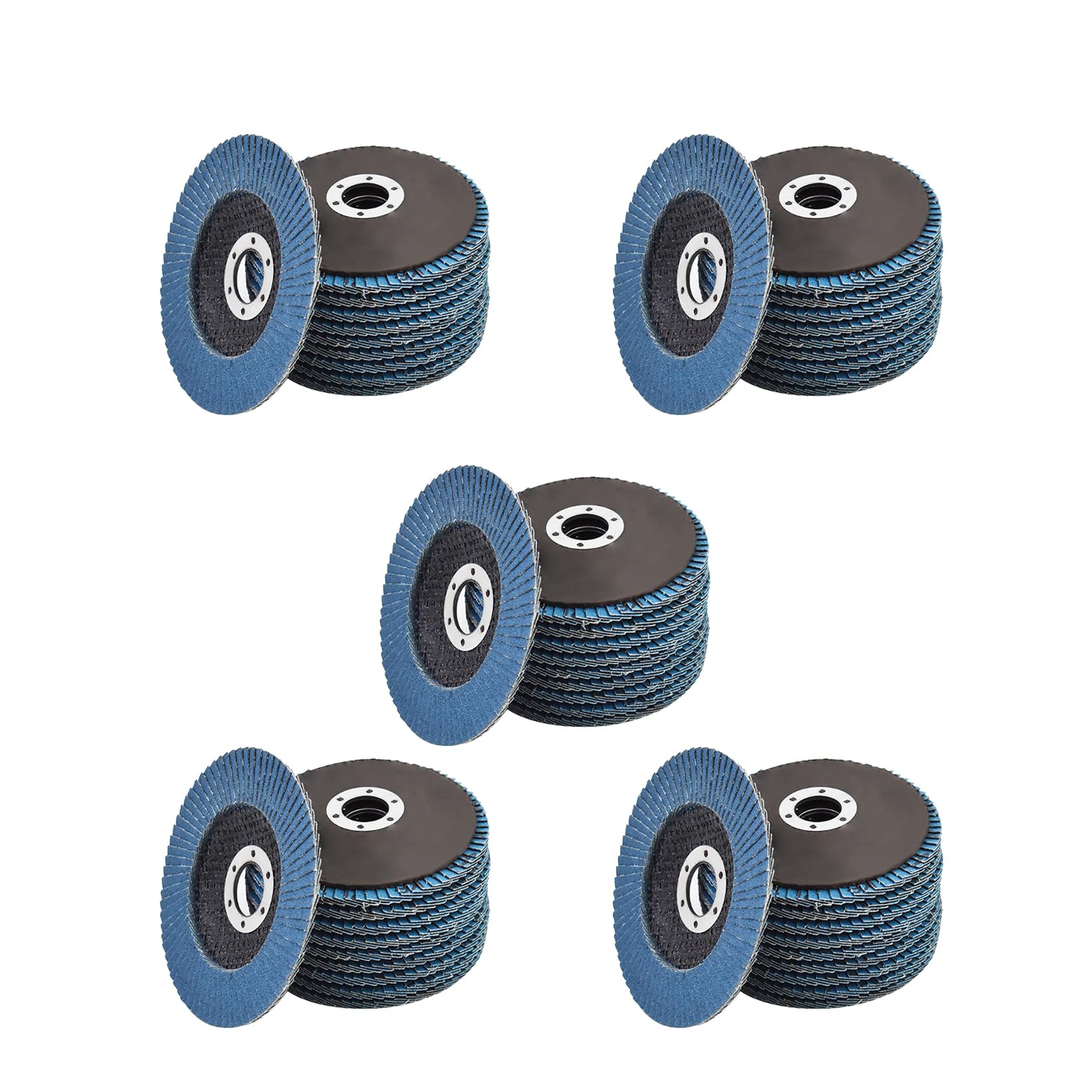 Paquete de 50 Discos de Lija de láminas de circonio Premium Tipo 29 de 4-1/2" x 7/8" y Grano 80 para Amoladora Angular, Discos de Lijado y Acabado.