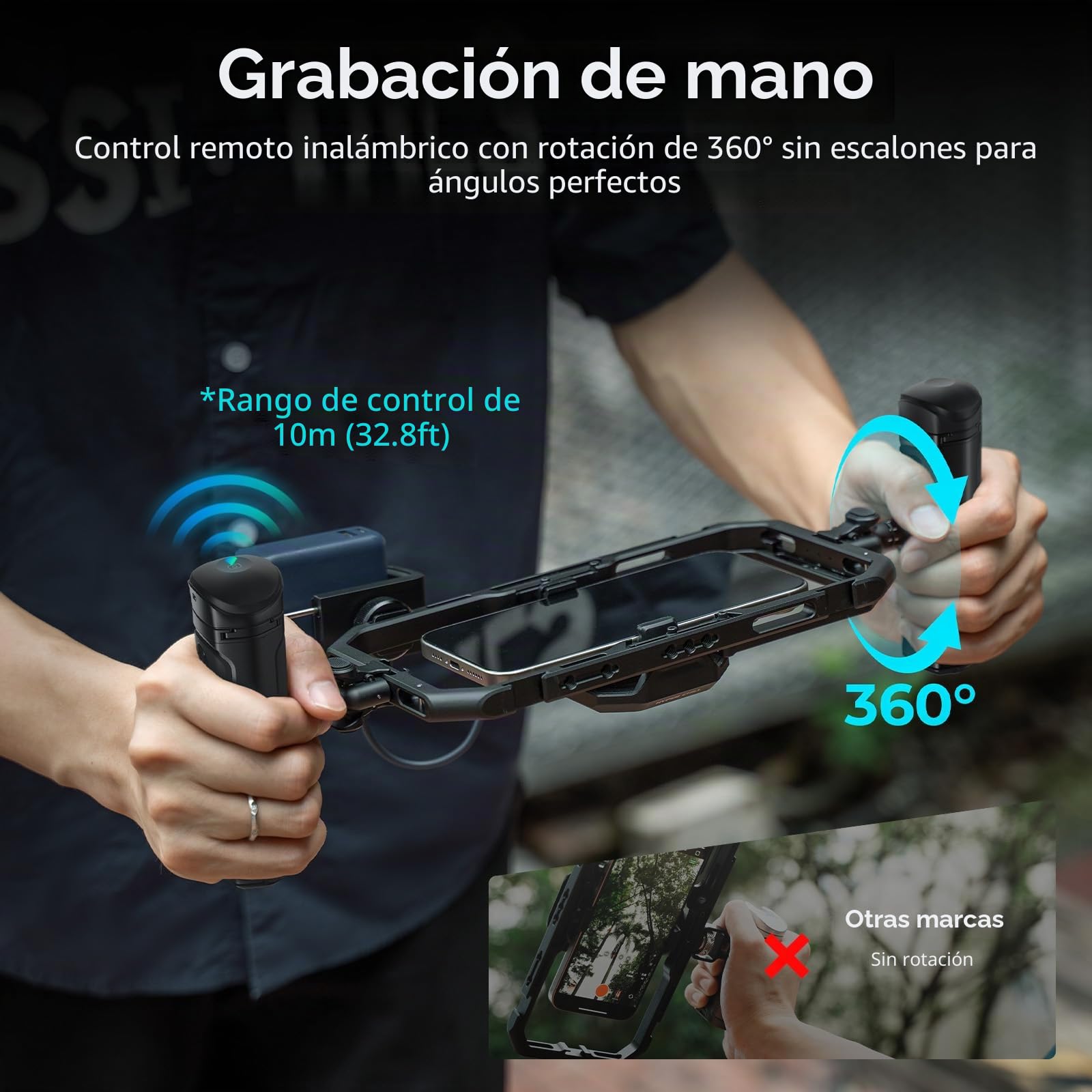 SMALLRIG Jaula para Teléfono con Refrigeración - Ventilador 15W, Hub 4 en 1, Soporte Power Bank, Compatible 2.5 3.1 Pulgadas, para Streaming - 5276