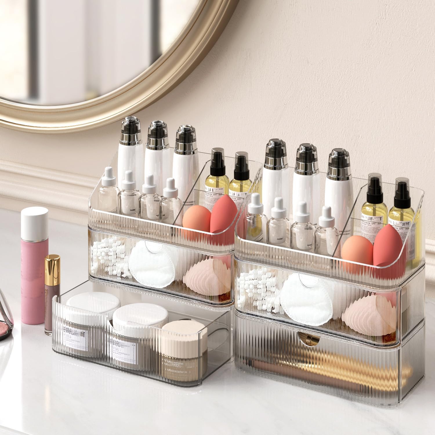 Medicine Cabinet Organizer 6 Tier, Stackable Bathroom Makeup Organizers image 2